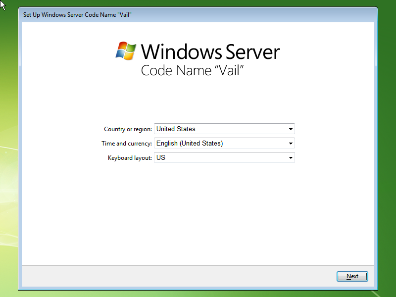 Windows Home Server 2011 (Build 7657) OOBE