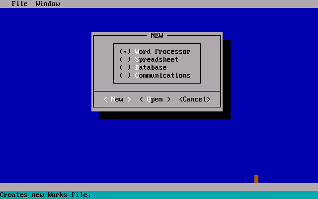Microsoft Works 1.x for DOS