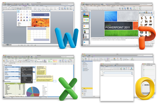 Microsoft Office Word, PowerPoint, Excel, and Outlook for Mac 2011