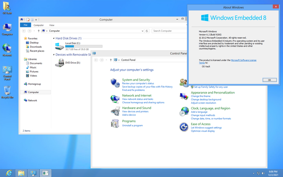 Windows Embedded 8 Industry Pro desktop