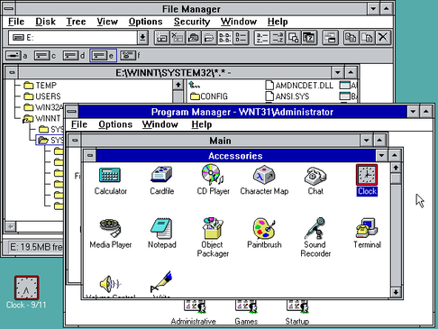 Windows NT 3.51 desktop
