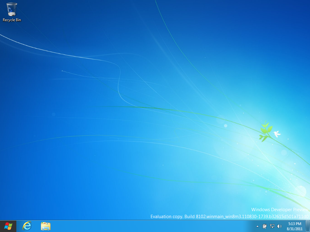 Windows 8 Developer Preview (Build 8102) desktop