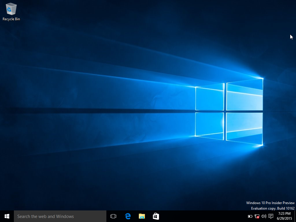 Windows 10 Insider Preview (Build 10162) desktop