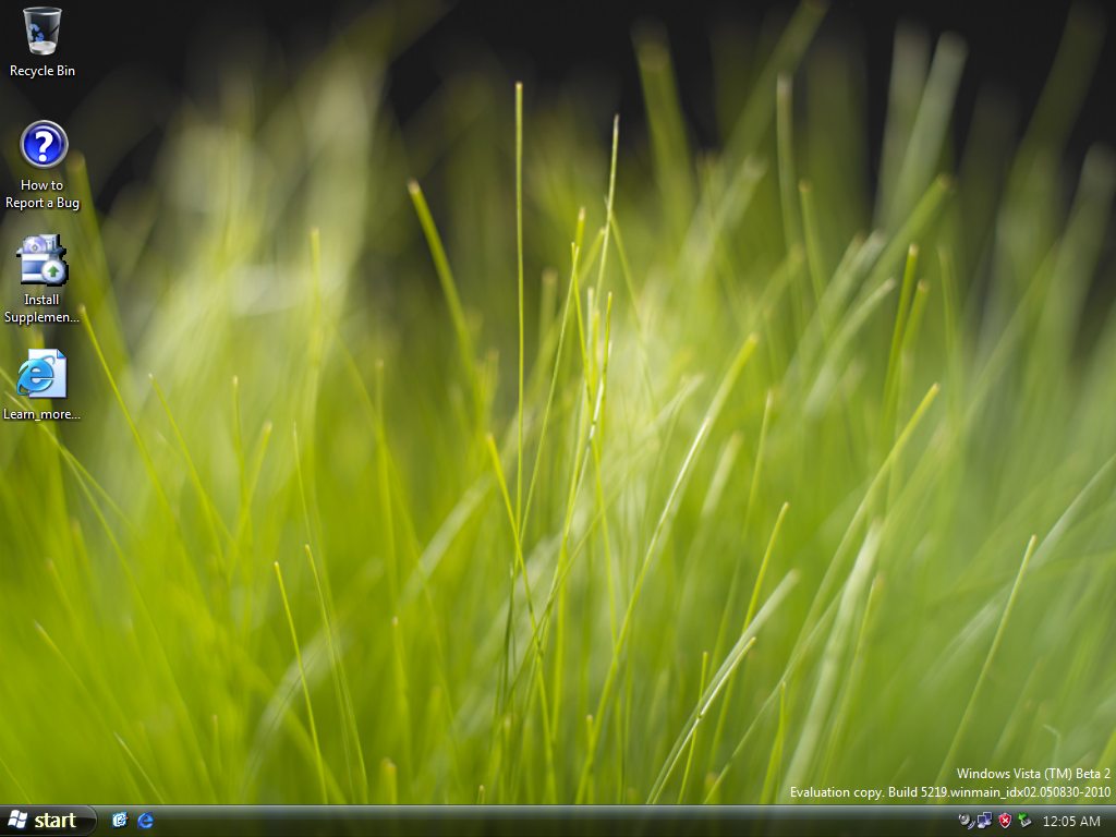 Windows Vista (Build 5219) desktop