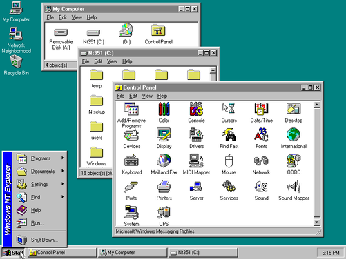 NewShell running on Windows NT 3.51
