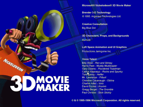 Microsoft Nickelodeon 3D Movie Maker screenshot