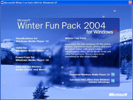 Microsoft Winter Fun Pack 2004 for Windows XP
