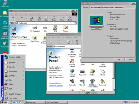 Windows 98 (Second Edition) desktop
