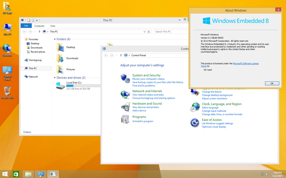 Windows Embedded 8.1 Industry Pro (w/ update) desktop