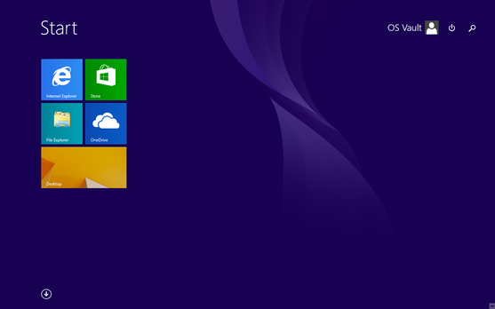 Windows Embedded 8.1 Industry Pro (w/ update) start screen