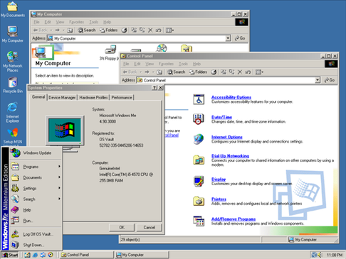 Windows ME (Millennium Edition) desktop