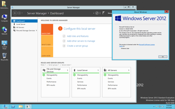 Windows Server 2012 desktop