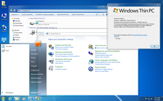 Windows Thin PC desktop