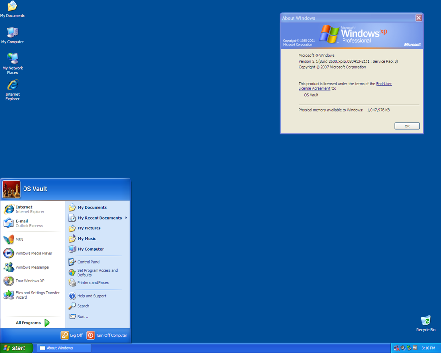 Fundamentals for Legacy PCs Theme for Windows XP