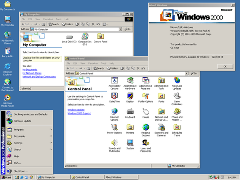 Windows 2000 Professional desktop