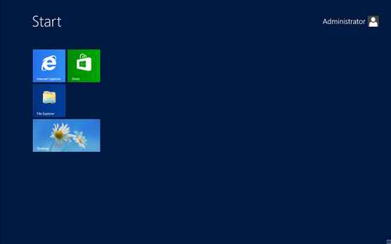 Windows MultiPoint Server 2012 start screen