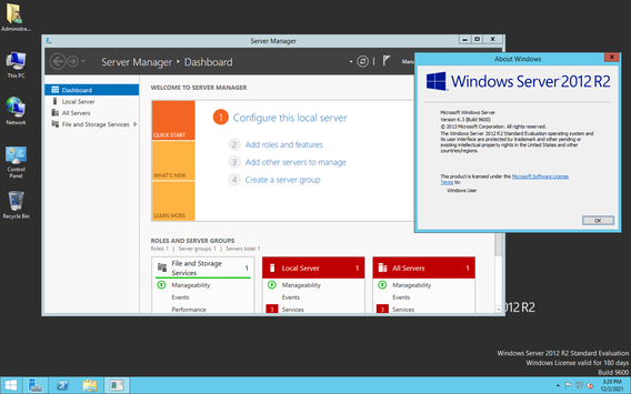 Windows Server 2012 R2 desktop